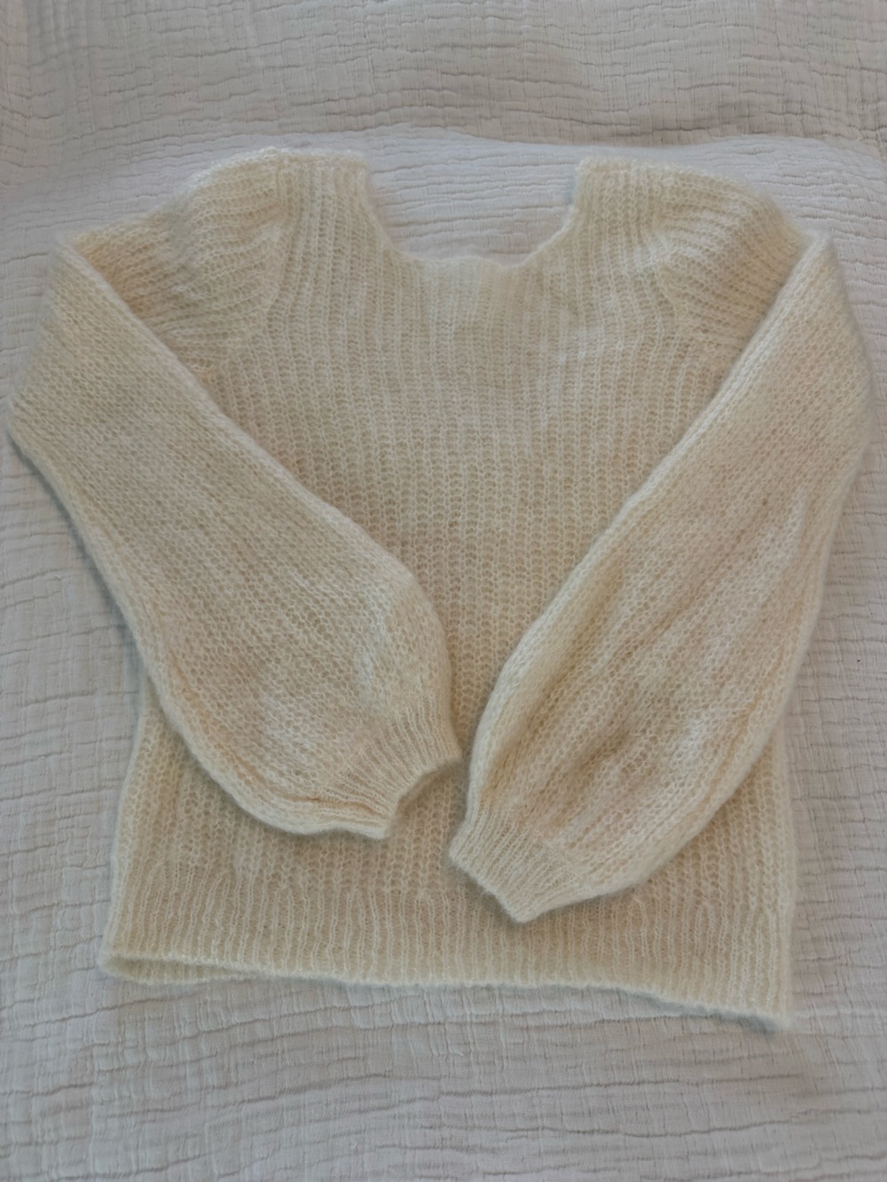 Sezane Soft Cream Mohair Women's Sweater EUC 1389